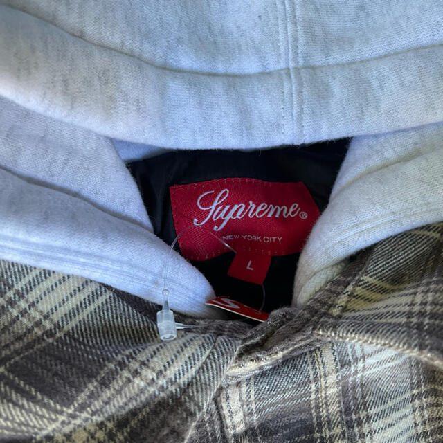 Supreme Hooded Flannel Zip Up Shirt L