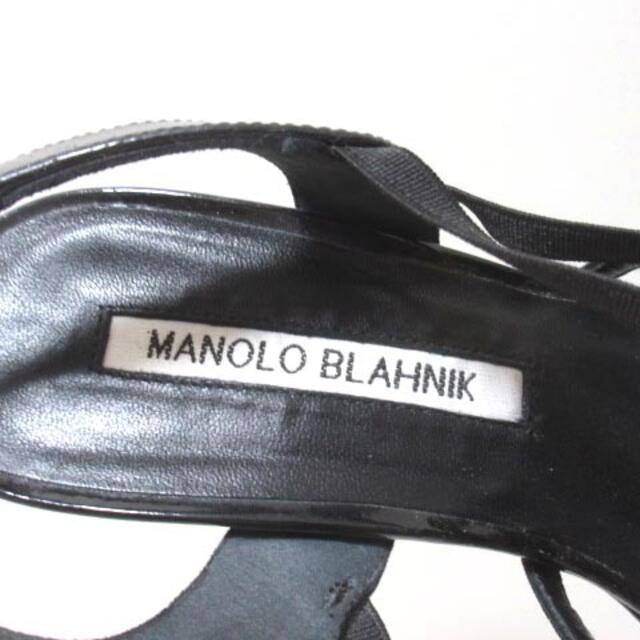 MANOLO BLAHNIK(マノロブラニク)のマノロブラニク グラディエーターサンダル レザー 黒 34 1/2 22.5cm レディースの靴/シューズ(サンダル)の商品写真