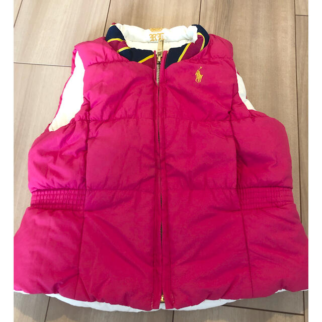 POLO RALPH LAUREN(ポロラルフローレン)の美品！ラルフローレン　キッズ　リバーシブル　ダウンベスト　90センチ キッズ/ベビー/マタニティのキッズ服女の子用(90cm~)(ジャケット/上着)の商品写真