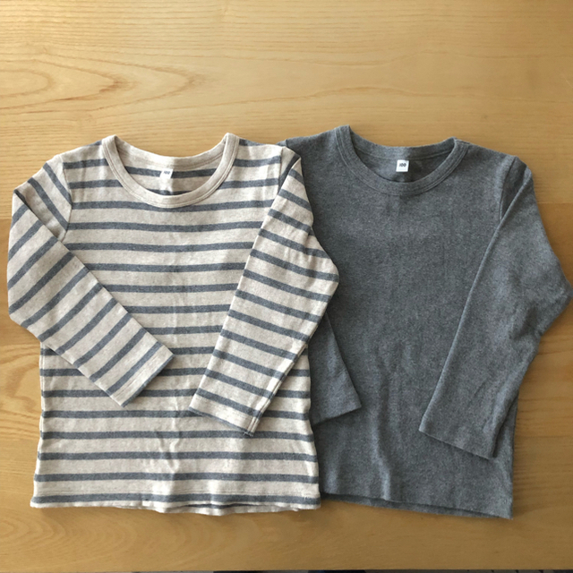 MUJI (無印良品)(ムジルシリョウヒン)のMUJI 起毛フライス編み長袖Tシャツ 4枚組　100cm キッズ/ベビー/マタニティのキッズ服男の子用(90cm~)(Tシャツ/カットソー)の商品写真