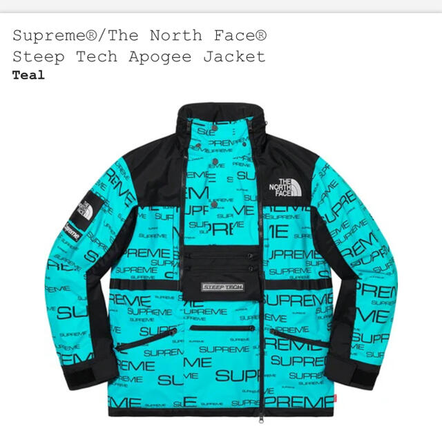 tealサイズsupreme the north face steep tech apogee