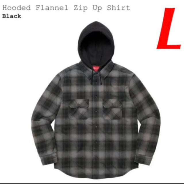 Supreme Hooded Flannel Zip Up Shirt Lサイズ