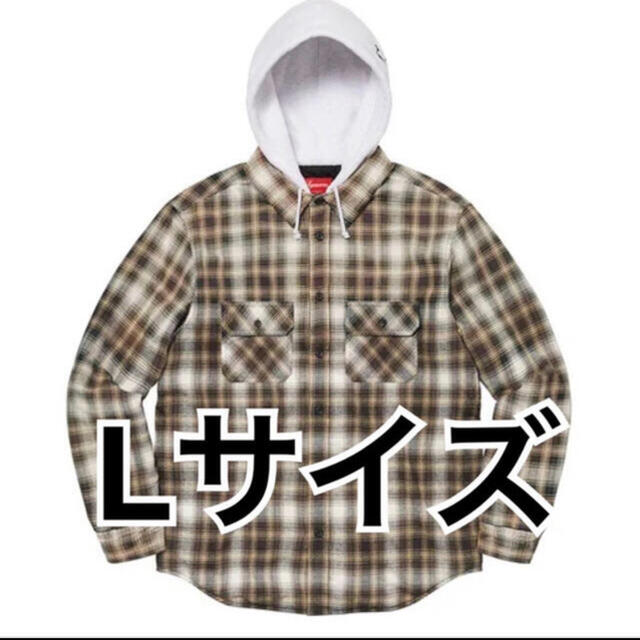 Supreme Hooded Flannel Zip Up Shirt Lサイズ