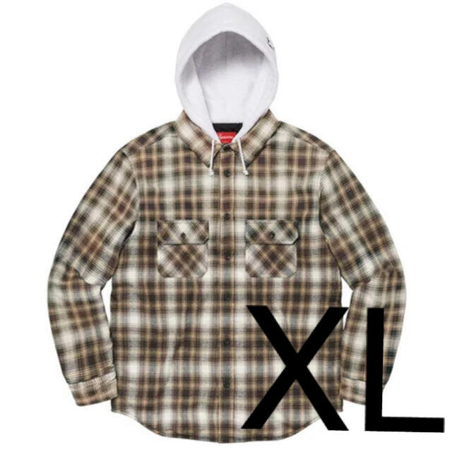 supreme Hooded Flannel Zip Up Shirt XL