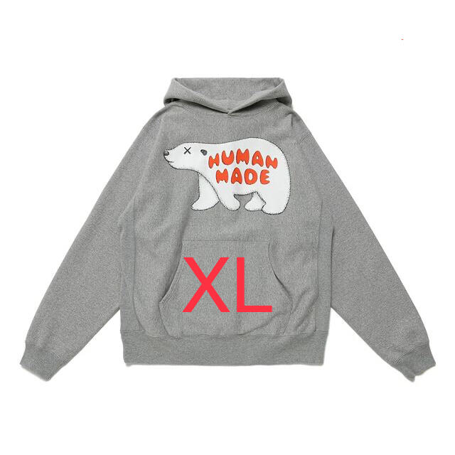 HUMAN MADE KAWS PIZZA HOODIE #2 Grey XLパーカー - パーカー