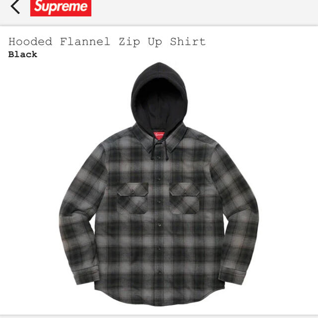 Supreme Hooded Flannel Zip Up Shirt Mサイズ