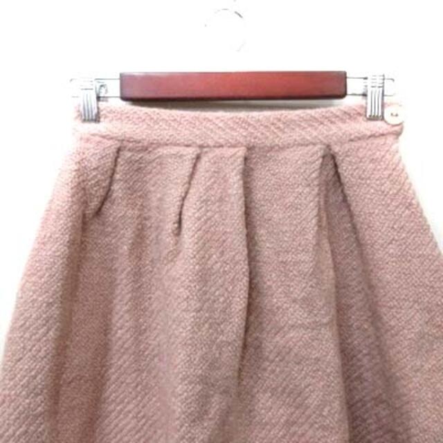 JILLSTUART(ジルスチュアート)のジルスチュアート フレアスカート ひざ丈 ギャザー ツイード ウール 2 ピンク レディースのスカート(ひざ丈スカート)の商品写真