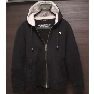 バーバリーブラックレーベル(BURBERRY BLACK LABEL)のバーバリーブラックレーベル　フルジップパーカーフーディーボア　ブラック(パーカー)