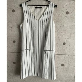 ザラ(ZARA)のZARA ボーダー　ジャンパースカート　ワンピース　(ひざ丈ワンピース)