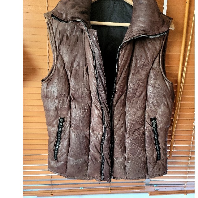 レザーダウンベスト羊皮　SHEEPskin　バックラッシュ