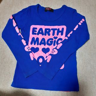 アースマジック(EARTHMAGIC)のアースマジック　長袖　ロンT  130 ネオン　ロゴ(Tシャツ/カットソー)