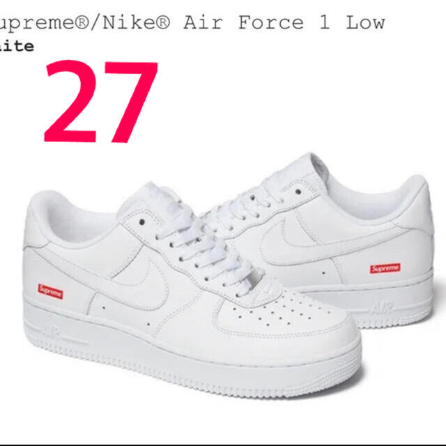 Supreme Nike Air Force 1 Low 白　27 スニーカー