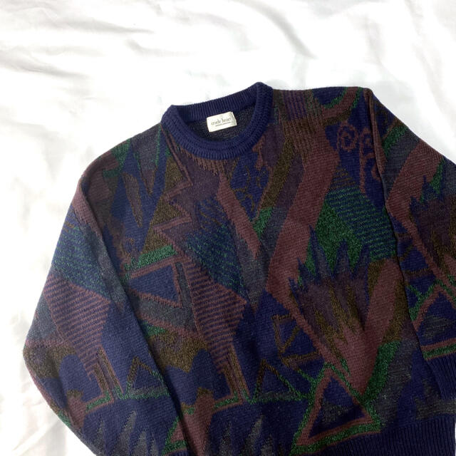 好配色、ニットセーター、USA、ヴィンテージ、 vintage柄デザイン 