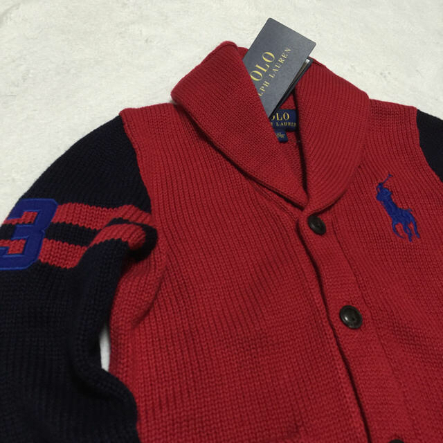 POLO RALPH LAUREN(ポロラルフローレン)の定価19,980円☆新品✨ビッグポニー ショールカラー カーディガン 100 キッズ/ベビー/マタニティのキッズ服男の子用(90cm~)(ジャケット/上着)の商品写真