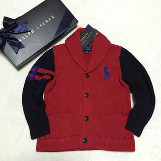 ポロラルフローレン(POLO RALPH LAUREN)の定価19,980円☆新品✨ビッグポニー ショールカラー カーディガン 100(ジャケット/上着)