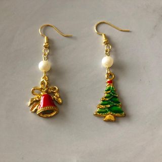 クリスマス　ピアス　ツリー&ベル(ピアス)