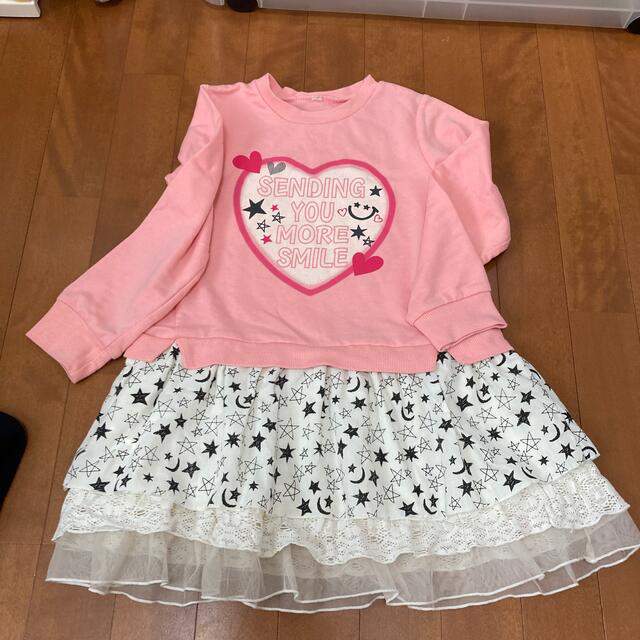 おかに様専用こちらのワンピースとフワフワベスト キッズ/ベビー/マタニティのキッズ服女の子用(90cm~)(ワンピース)の商品写真