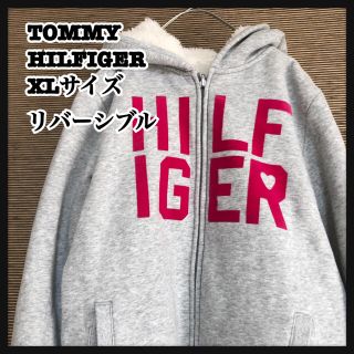 トミーヒルフィガー(TOMMY HILFIGER)の【トミーヒルフィガー】フルジップパーカー　リバーシブル　デカロゴ　フェルト(ジャケット/上着)