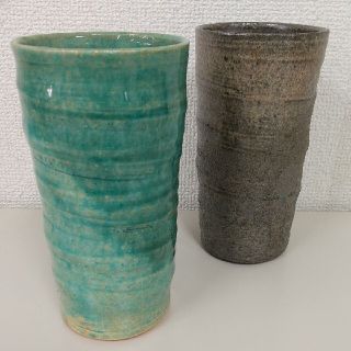 ☆陶器　ビールグラス☆2個セット(グラス/カップ)