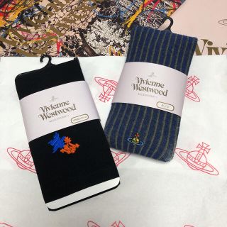 ヴィヴィアンウエストウッド(Vivienne Westwood)のVivienne Westwood　ブルー×グリーンタイツ＆ブラックレギンス2足(タイツ/ストッキング)