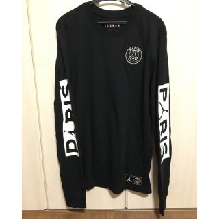 ナイキ(NIKE)の美品中古　海外Sサイズ　NIKE PSG JORDAN 長袖Tシャツ 黒 白(Tシャツ/カットソー(七分/長袖))