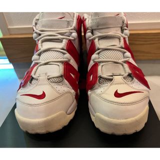 ナイキ(NIKE)のNIKE AIR MORE UPTEMPO"WHITE RED" (スニーカー)