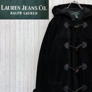 LAURENJEANS ラルフローレン　ダッフルコート　コーデュロイ　黒S(ダッフルコート)