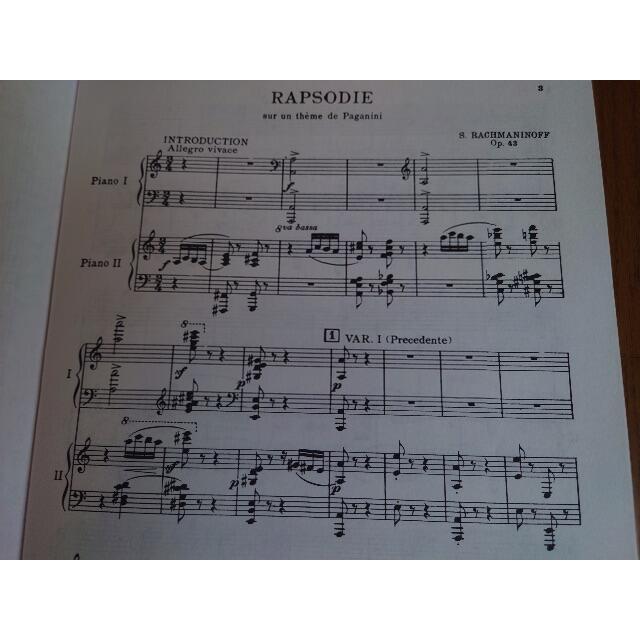 ラフマニノフ　パガニーニの主題による狂詩曲　　２台ピアノ編曲版 楽器のスコア/楽譜(クラシック)の商品写真