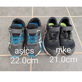 ナイキ(NIKE)のasics 22.0cm　nike21.0cm　中古　2足(スニーカー)