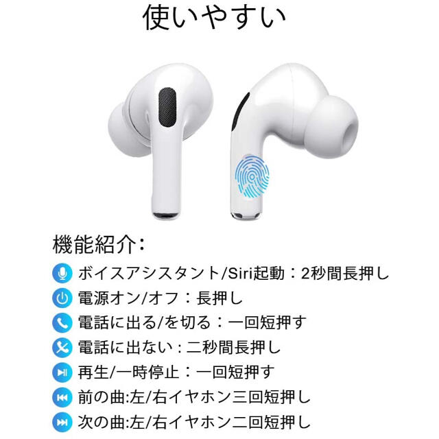 Bluetooth ワイヤレスイヤホン　イヤホン スマホ/家電/カメラのオーディオ機器(ヘッドフォン/イヤフォン)の商品写真