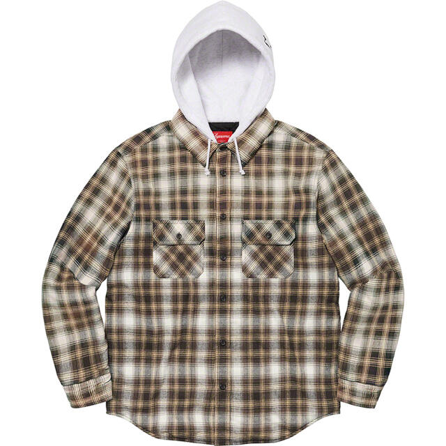 Supreme Hooded Flannel Zip Up Shirt m