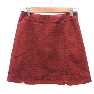 リランドチュール(Rirandture)のリランドチュール Rirandture 台形スカート ミニ 刺繍 2 赤 レッド(ミニスカート)