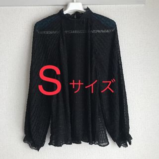 ザラ(ZARA)のZARA ドット柄 メッシュブラウス　Sサイズ(シャツ/ブラウス(長袖/七分))