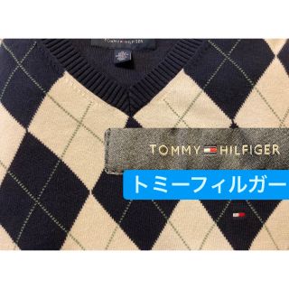 トミーヒルフィガー(TOMMY HILFIGER)のトミーフィルガーのアーガイル柄のＶネックセーター(ニット/セーター)