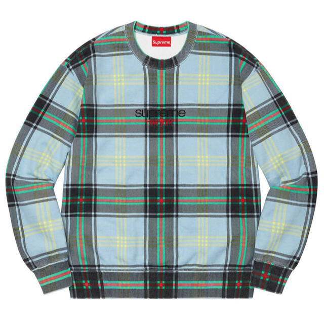 お気に入り Plaid 21SS Supreme - Supreme Crewneck L Blue Light