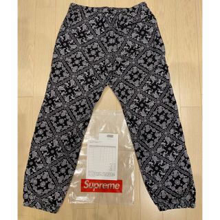 メンズsupreme bandana track pant S black  バンダナ