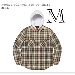 シュプリーム(Supreme)のsupreme Hooded Flannel Zip Up Shirt 茶(シャツ)
