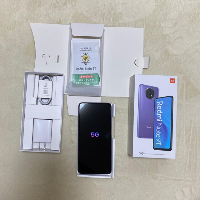 Softbank(ソフトバンク)のほぼ新品、ほぼ未使用　Xiaomi Redmi Note 9T シムロック解除済 スマホ/家電/カメラのスマートフォン/携帯電話(スマートフォン本体)の商品写真