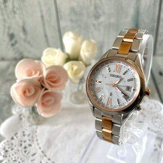 セイコー(SEIKO)の【美品】SEIKO ルキア 腕時計 1B35-0AA0 電波ソーラー シルバー(腕時計)