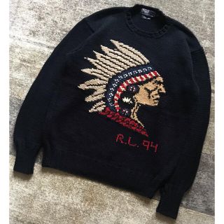 ポロラルフローレン(POLO RALPH LAUREN)の別格の1枚 圧巻のインディアンヘッド 94年製 ラルフローレン ニット セーター(ニット/セーター)