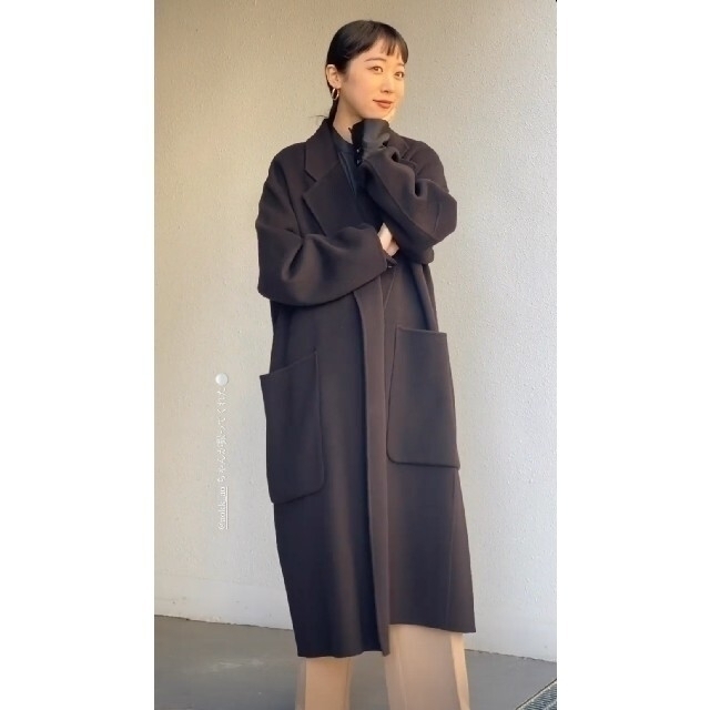 TODAYFUL(トゥデイフル)の【TODAYFUL】Wool Over Coat ウールオーバーコート黒アウター レディースのジャケット/アウター(ロングコート)の商品写真