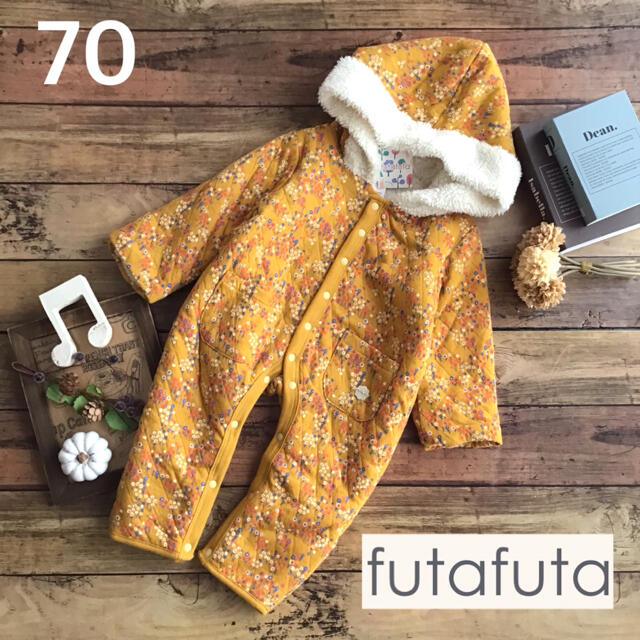 futafuta(フタフタ)の【70】花柄 キルト  カバーオール キッズ/ベビー/マタニティのベビー服(~85cm)(カバーオール)の商品写真