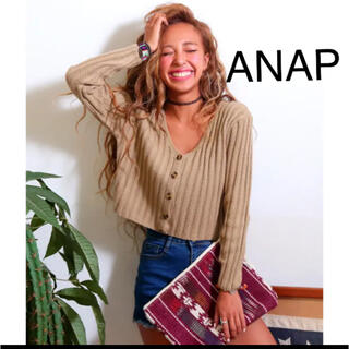 アナップ(ANAP)のリブ編みクロップドカーディガン　ANAP 【お値下げしました】(カーディガン)