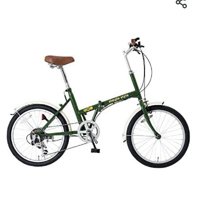 【新品・未使用品】シンプルスタイル　２０型折りたたみ自転車６段変速ライト付自転車