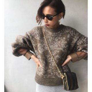 アメリヴィンテージ(Ameri VINTAGE)の新品 AMERI アメリ DAMASK JACQUARD KNIT ニット(ニット/セーター)