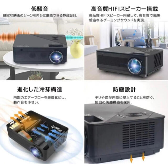 プロジェクター 9500ルーメン WIFI接続 ビジネス対応