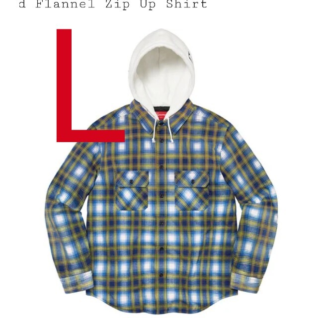 シュプリーム Hooded Flannel Zip Up Shirt ジャケット