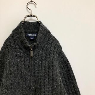 ランズエンド(LANDS’END)の古着　ランズエンド　ウールニット　フルジップ　Ｌ　サイドポケット(ニット/セーター)