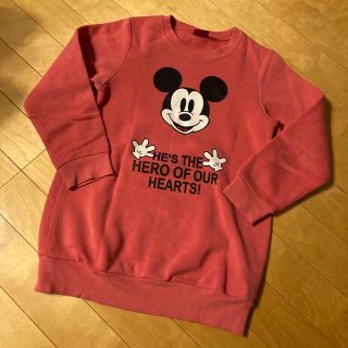 ディズニー(Disney)の130センチ　スウェット　トレーナー　ピンク　ミッキーマウス(Tシャツ/カットソー)