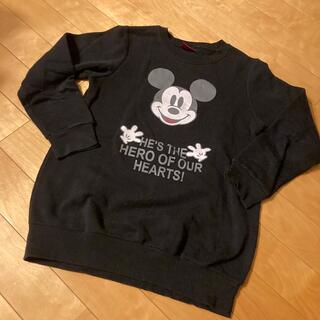 ディズニー(Disney)の130センチ　スウェット　トレーナー　黒　ブラック　ミッキーマウス(Tシャツ/カットソー)